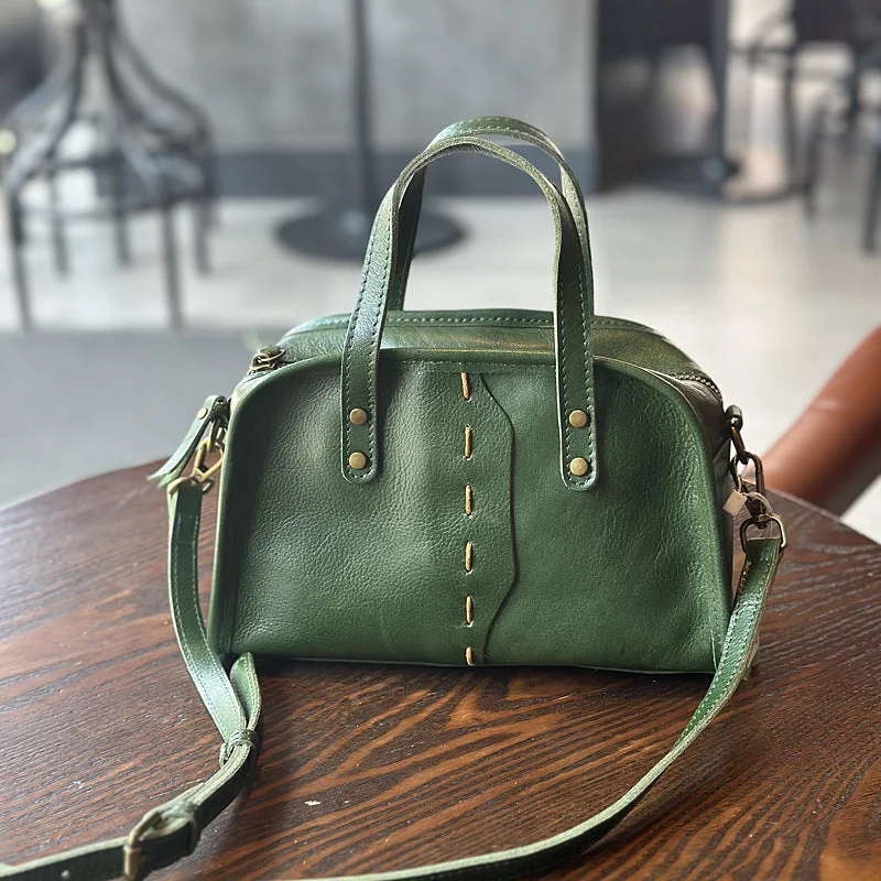 Sustainable hemp crossbody bags supporting green lifestyle choices -Green Leather Crossbody Purse Small Over The Shoulder Purse