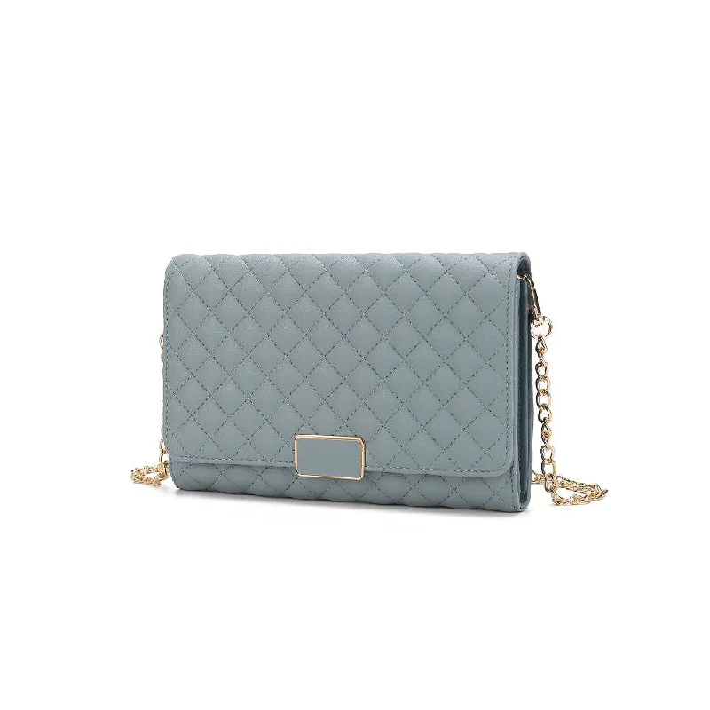 Pastel pink crossbody bags for soft feminine touches -Gretchen Quilted Vegan Leather Women’s Envelope Clutch Crossbody