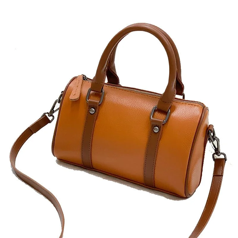 Compact phone crossbody bags for lightweight travel ease -Vintage Genuine Leather Crossbody & Handbag