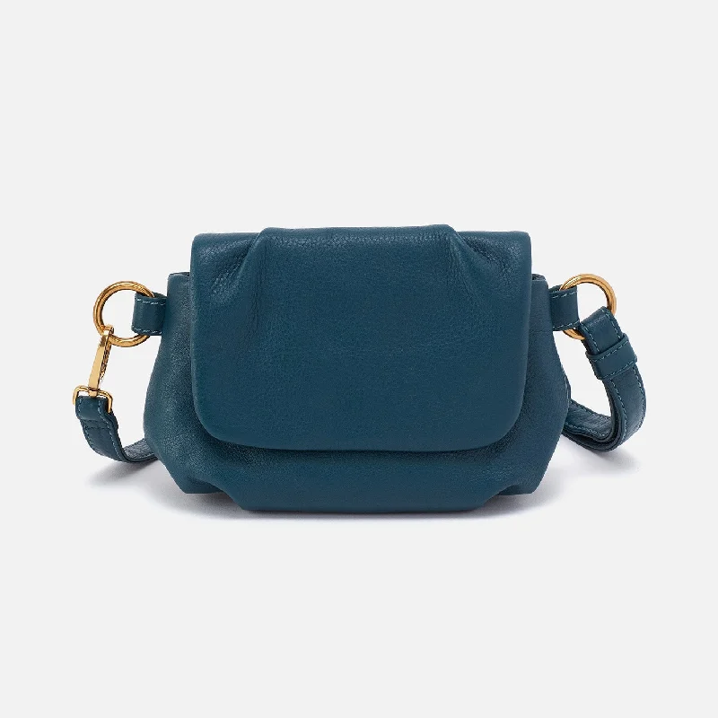 Creamy beige crossbody bags for versatile neutral styling -Harley Crossbody Sling In Pebbled Leather - Midnight Teal