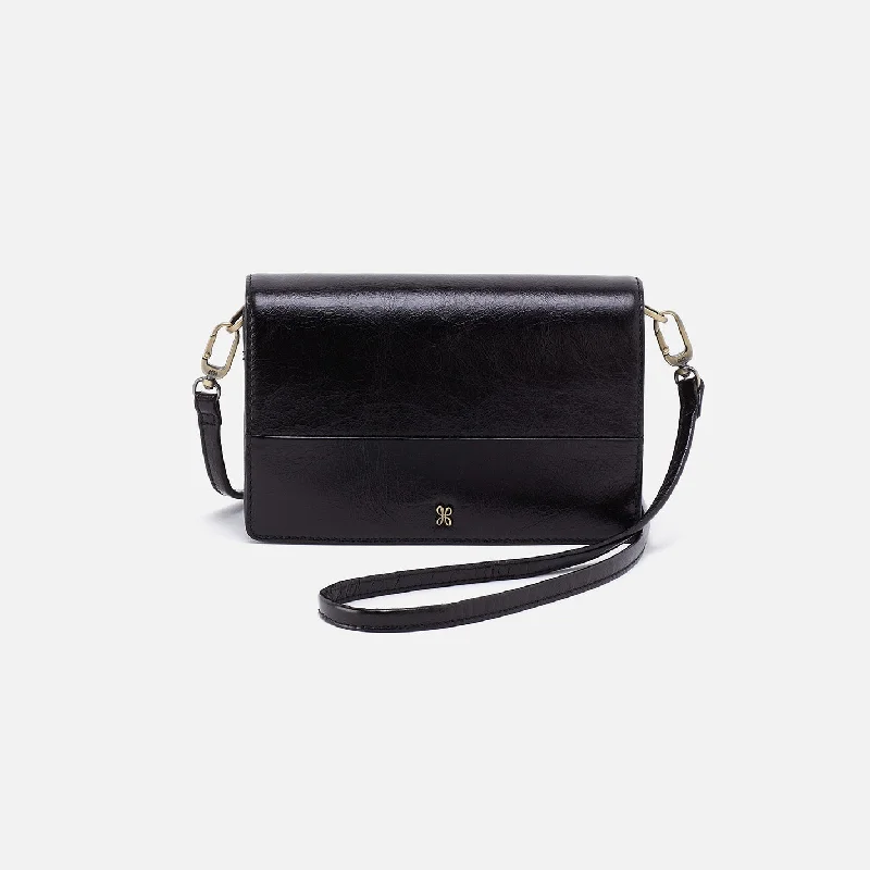 Sleek cobalt crossbody bags for striking blue accents -Jill Crossbody In Polished Leather - Black