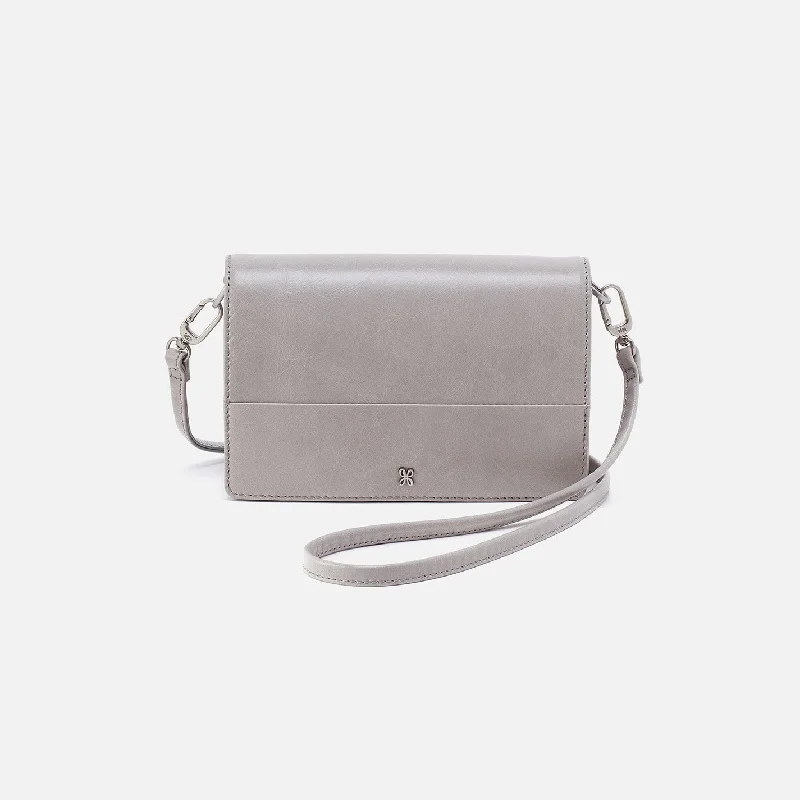 Anti-theft zipper crossbody bags for secure city adventures -Jill Crossbody In Polished Leather - Light Grey