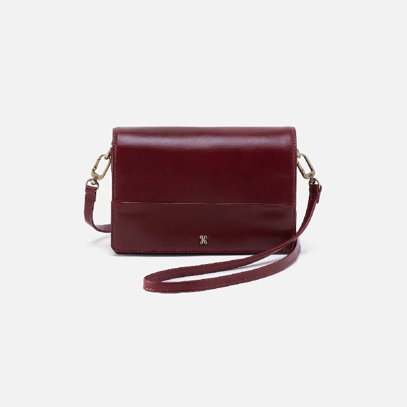 Convertible strap crossbody bags switching to backpack mode -Jill Crossbody In Polished Leather - Winterberry