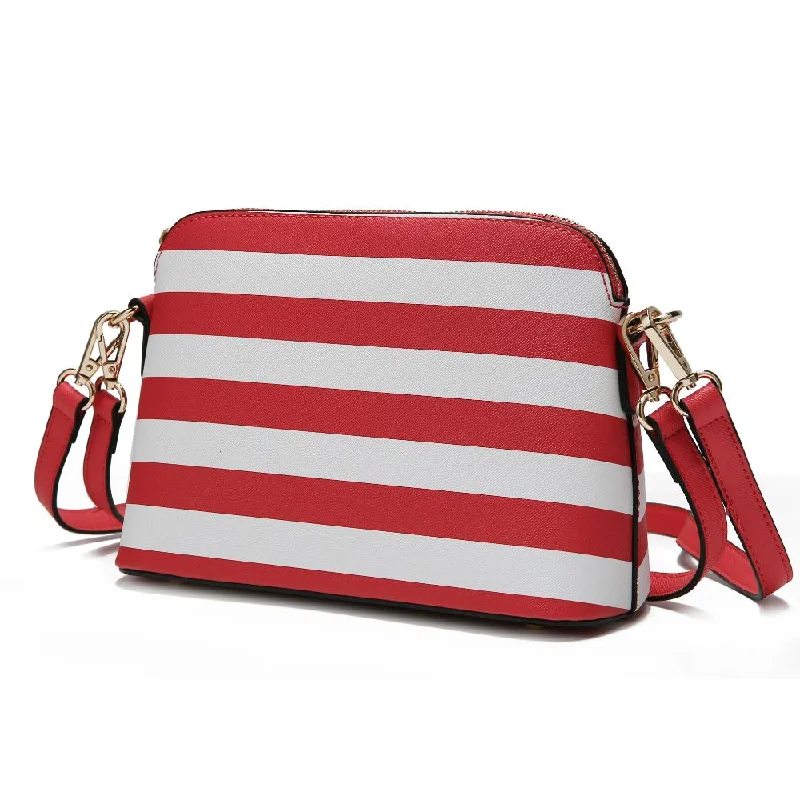 Spacious vegan crossbody bags for eco-conscious fashion lovers -Kimmy Striped Crossbody Handbag