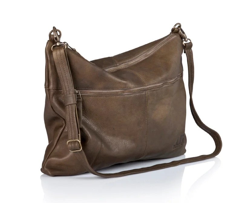 Sleek metallic crossbody bags for modern nightlife looks -Leather Messenger Bag