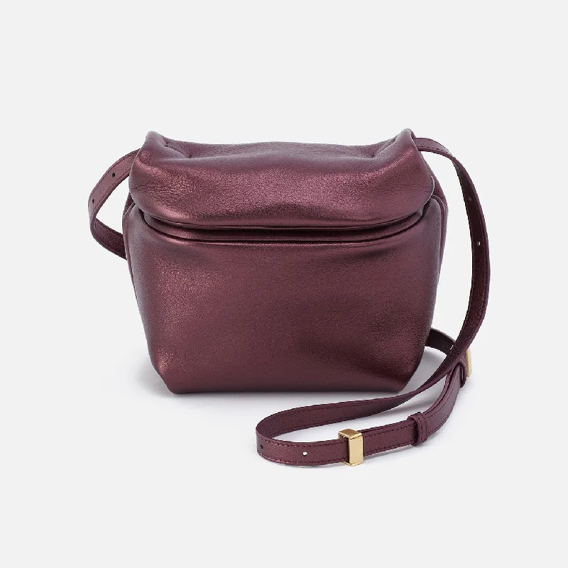 Adjustable strap crossbody bags blending comfort and style -Logan Crossbody In Metallic Leather - Frosted Plum