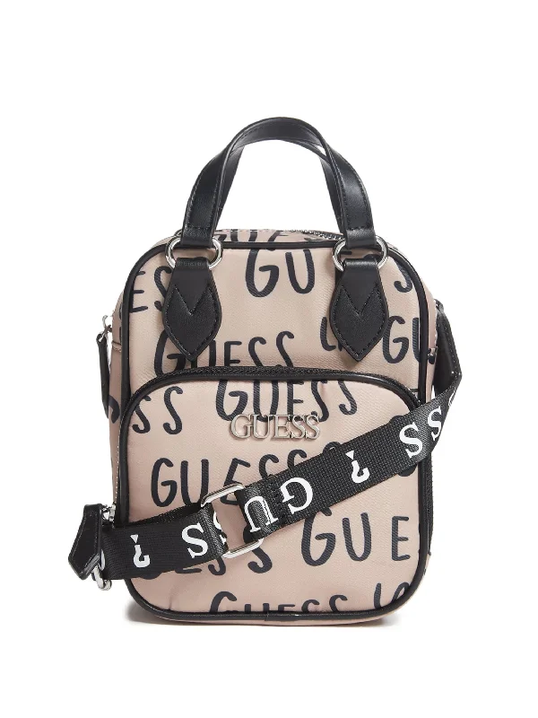 Transparent PVC crossbody bags for trendy festival vibes -Logo Print Nylon Crossbody