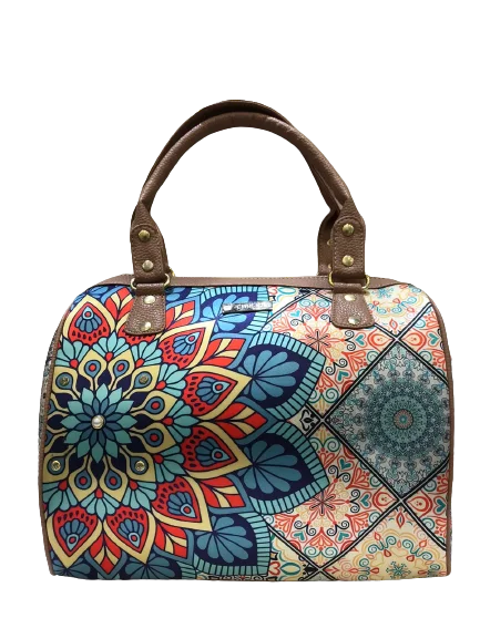 Colorful denim crossbody bags adding playful casual flair -Mandala Turquesa - Celia