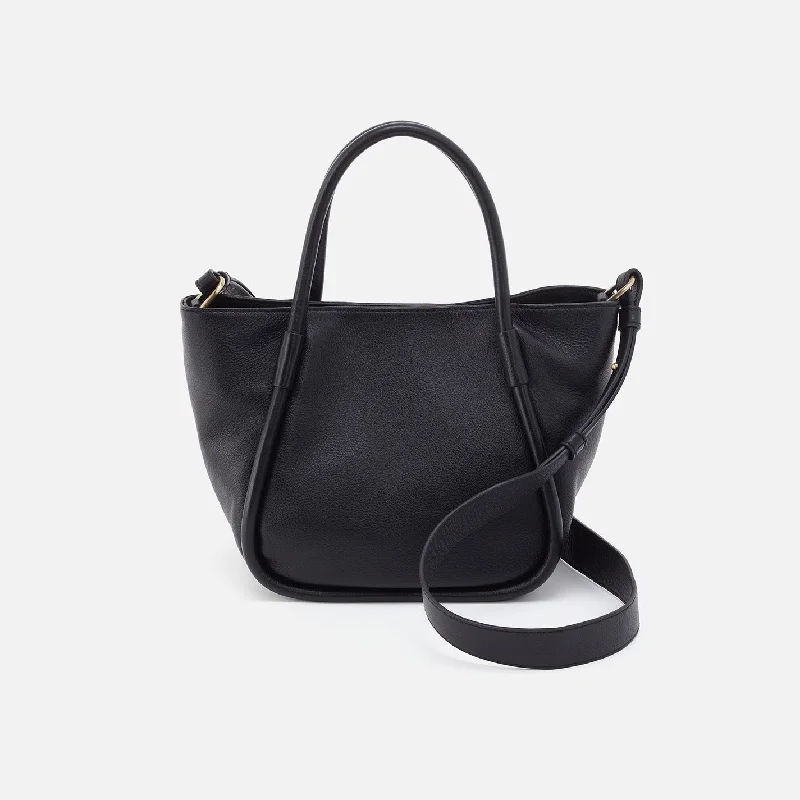 Compact vegan crossbody bags for cruelty-free fashion fans -Margot Satchel In Pebbled Leather - Black