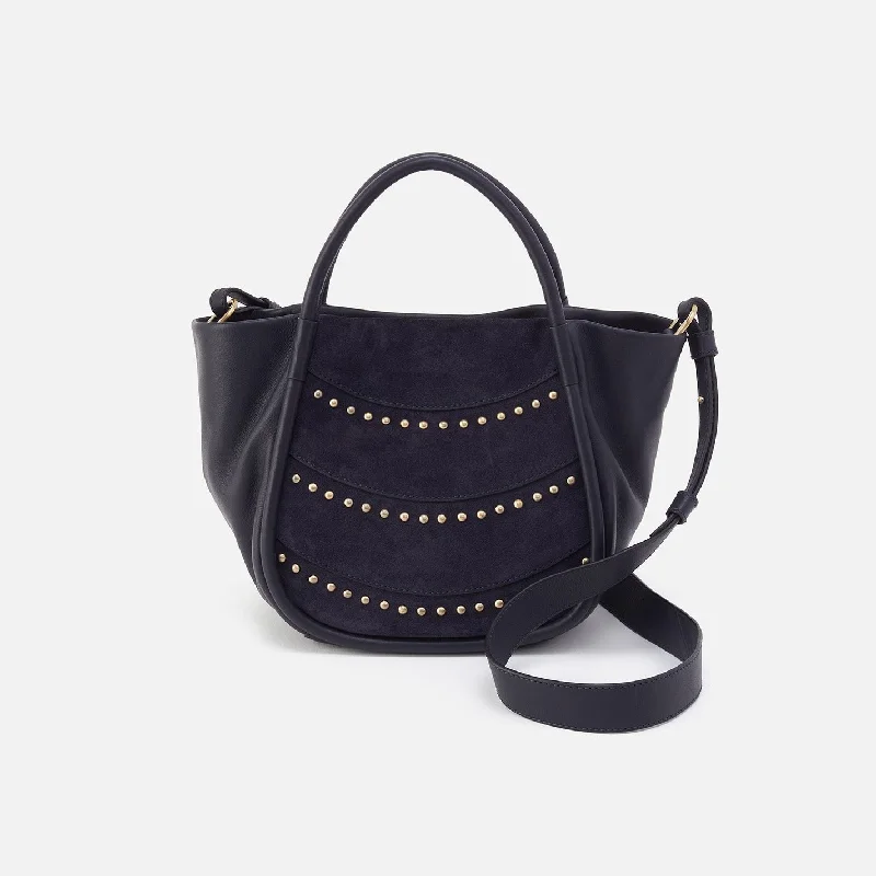 Oversized flap crossbody bags combining style and function -Margot Satchel In Smooth Leather - Navy