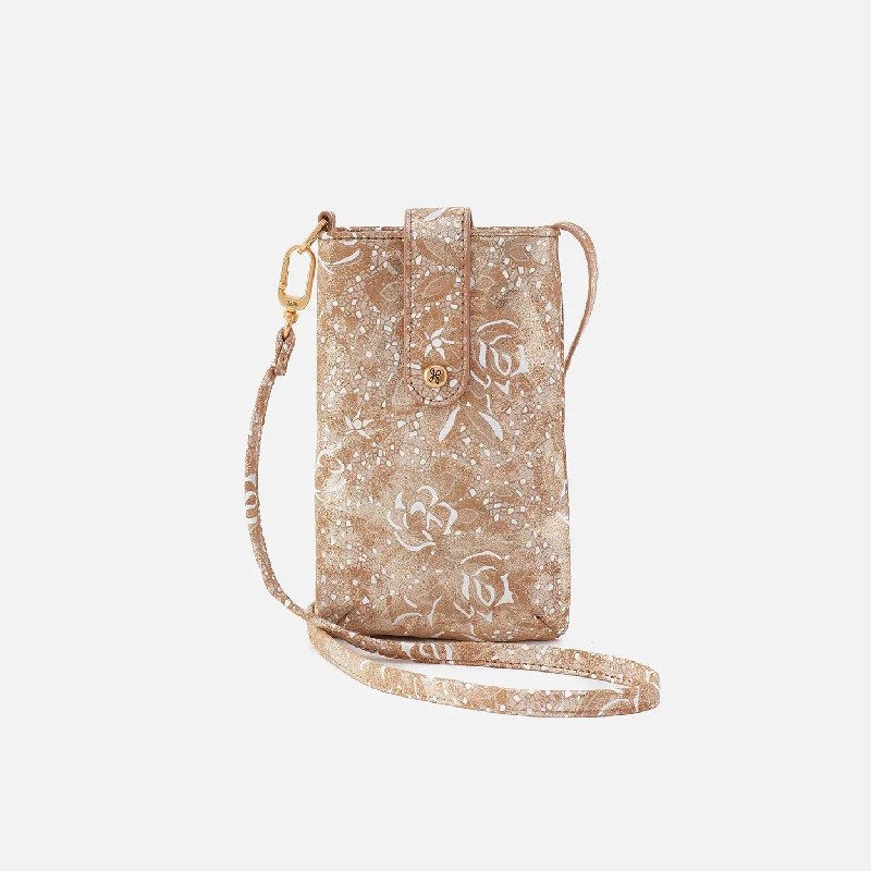 Sleek saddle crossbody bags with equestrian-inspired design -Marlo Carryall Crossbody In Printed Leather - Gilded Petals