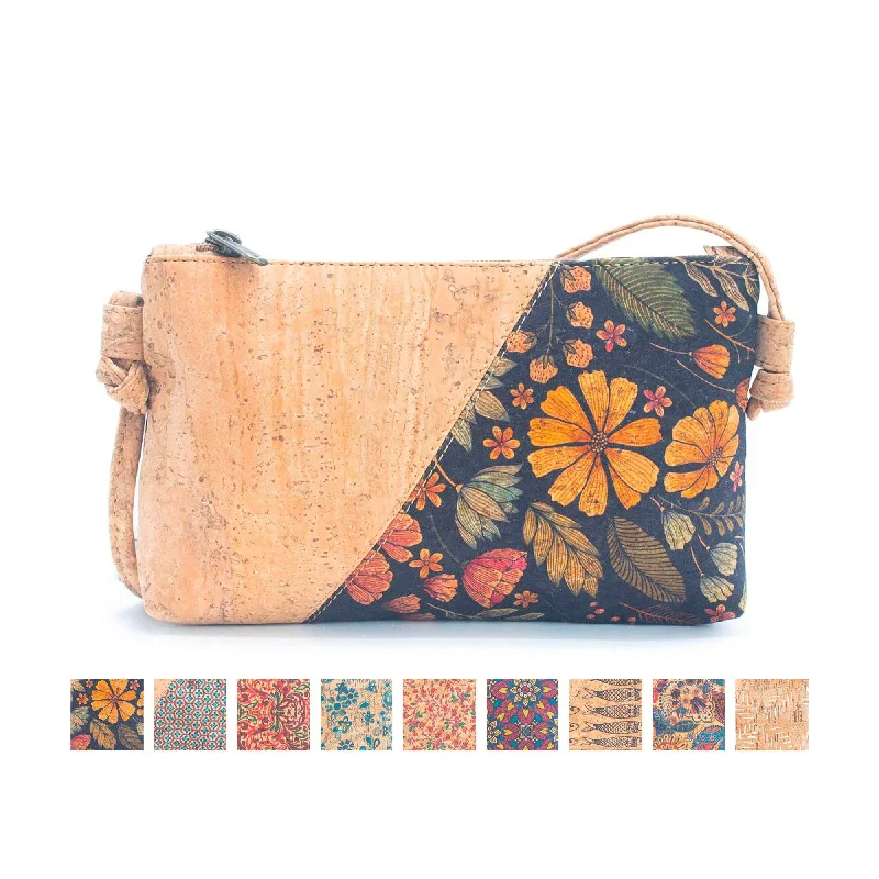 Casual denim crossbody bags for laid-back everyday wear -Mini Cork Crossbody Bag for women BAGP-231 E-O