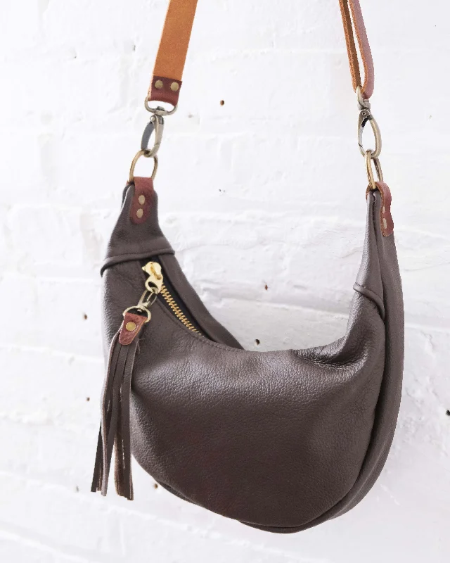 Elegant pearl crossbody bags for bridal party accessorizing -Mini Juno Bag: Dark Brown