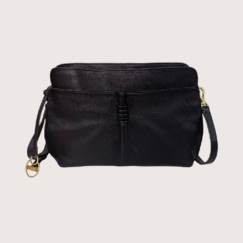 RFID-protected leather crossbody bags ensuring card safety daily -MONTAUK TOP ZIP CROSSBODY