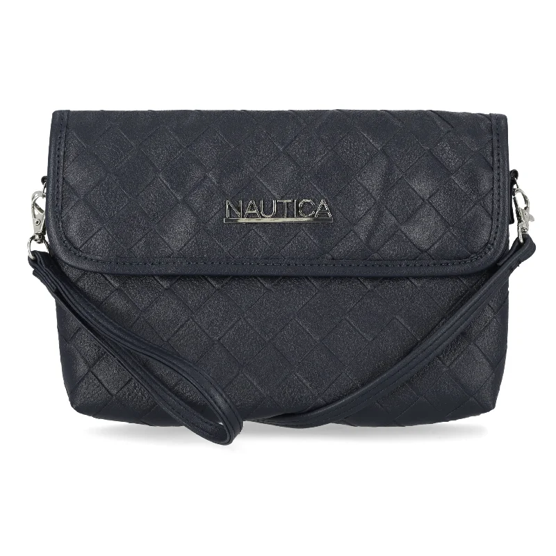 Sheer mesh crossbody bags for bold transparent trends -Nautica Womens Mini Wristlet Crossbody Bag