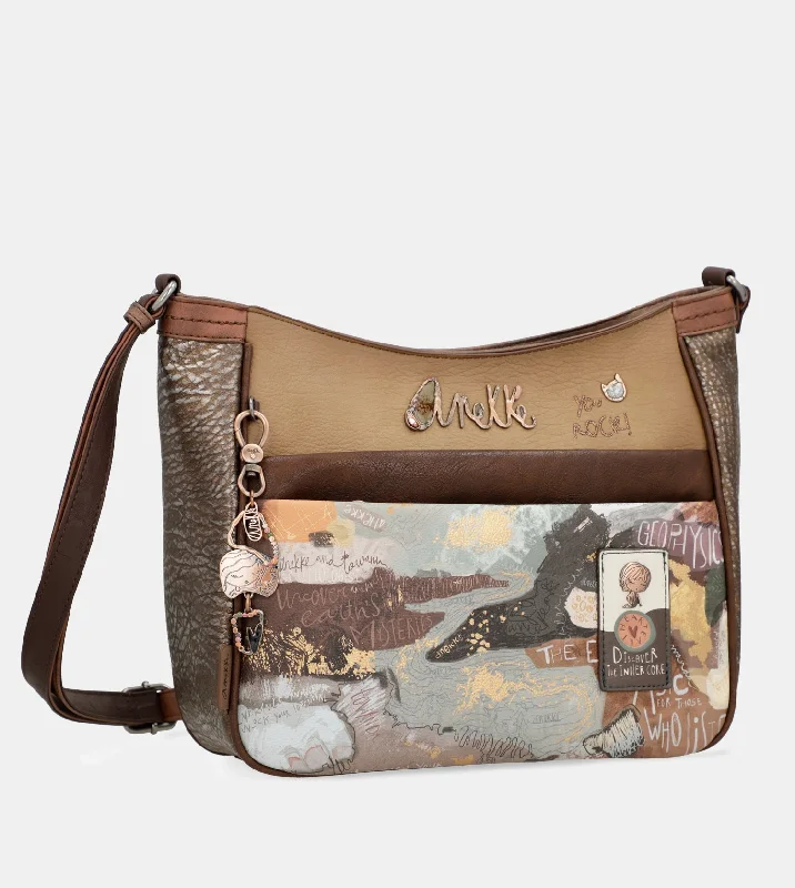 Creamy beige crossbody bags for versatile neutral styling -Outer large crossbody bag