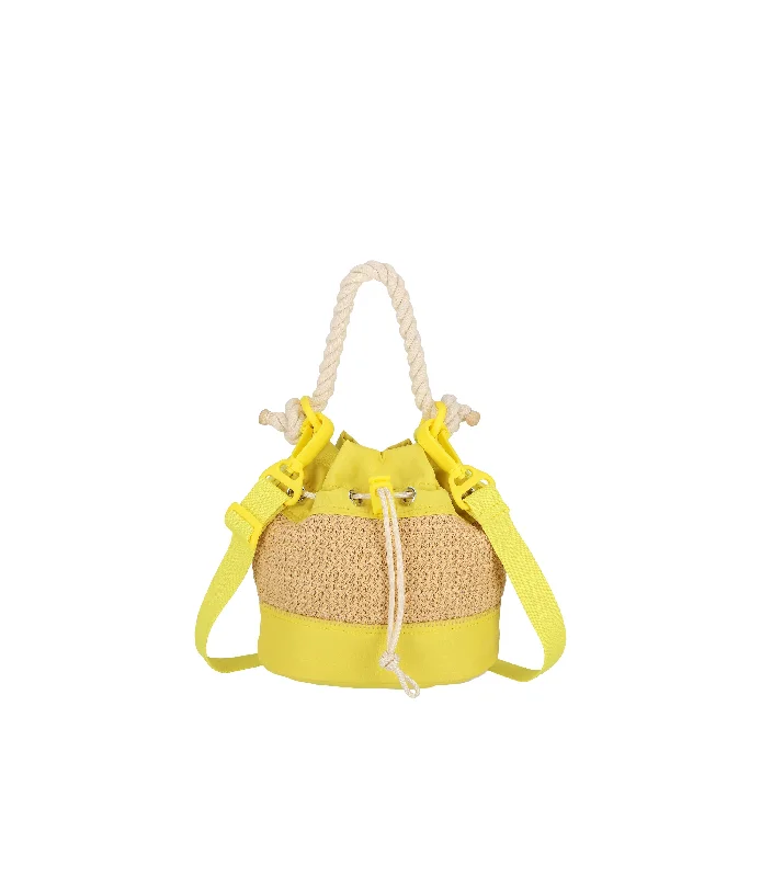 Sunny orange crossbody bags brightening any dull day -Raffia Mini Bucket