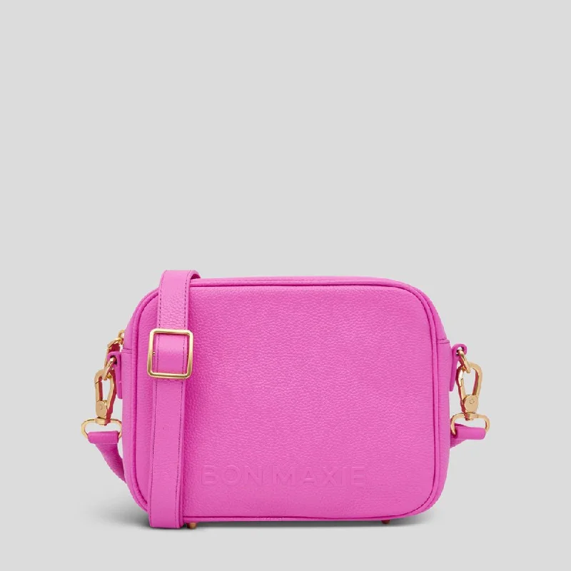 Eco-leather crossbody bags mimicking real hide sustainably -Sidekick Crossbody Bag -- Fuchsia