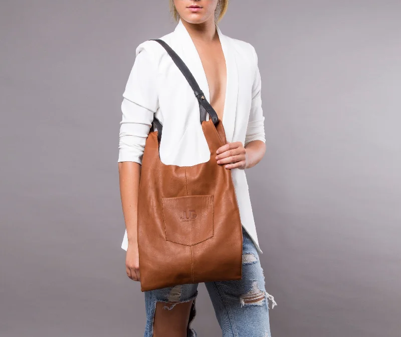 Anti-theft zipper crossbody bags for secure city adventures -Leather Tote Bag