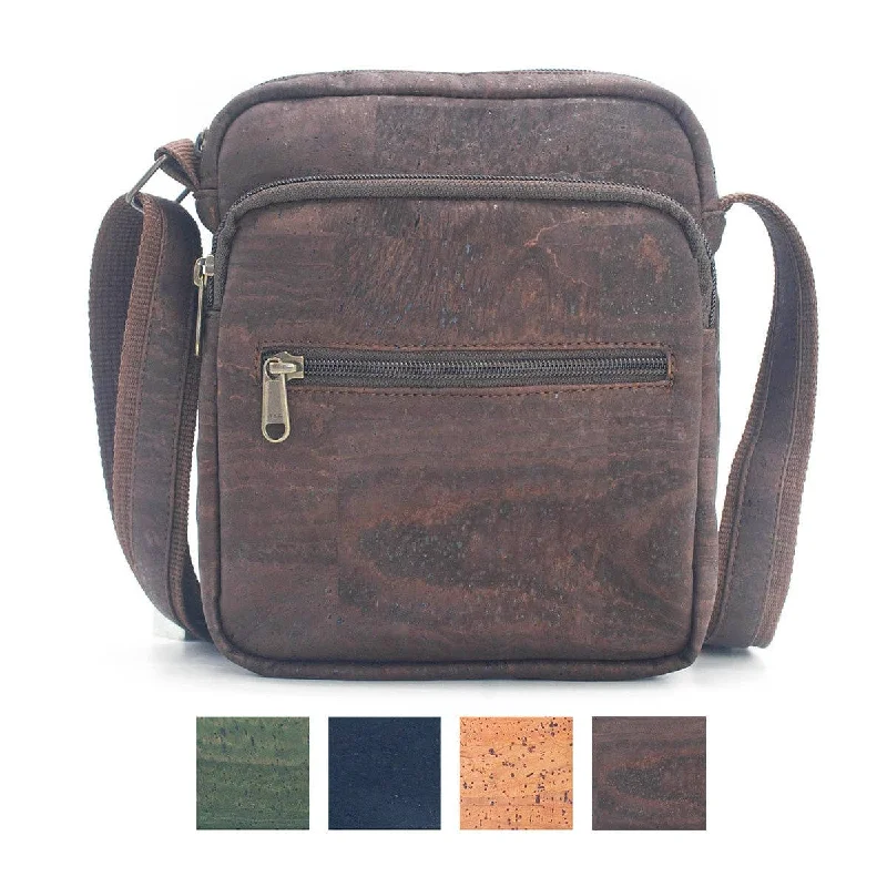 Recycled fabric crossbody bags for sustainable style seekers -Solid color Cork Men's Crossbody Bag BAGP-229/156