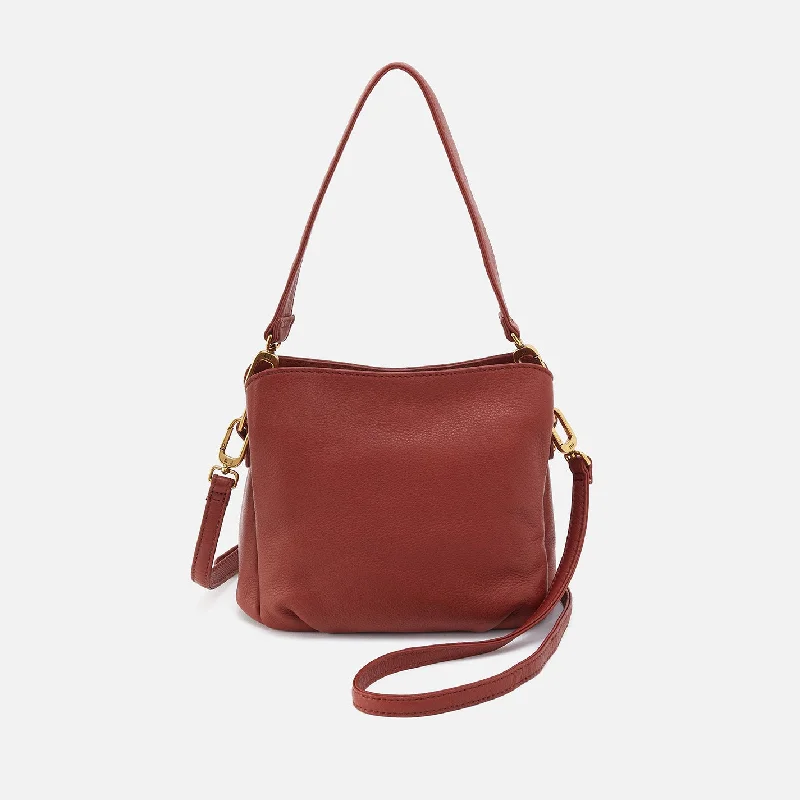 Artisanal leather crossbody bags with hand-tooled detailing -Starr Convertible Shoulder Bag In Pebbled Leather - Rust