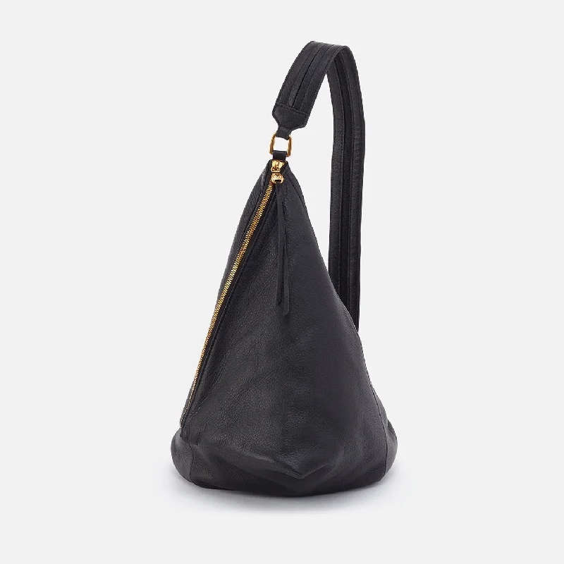 Soft lambskin crossbody bags for buttery luxury feel -Sway Convertible Sling in Pebbled Leather - Black