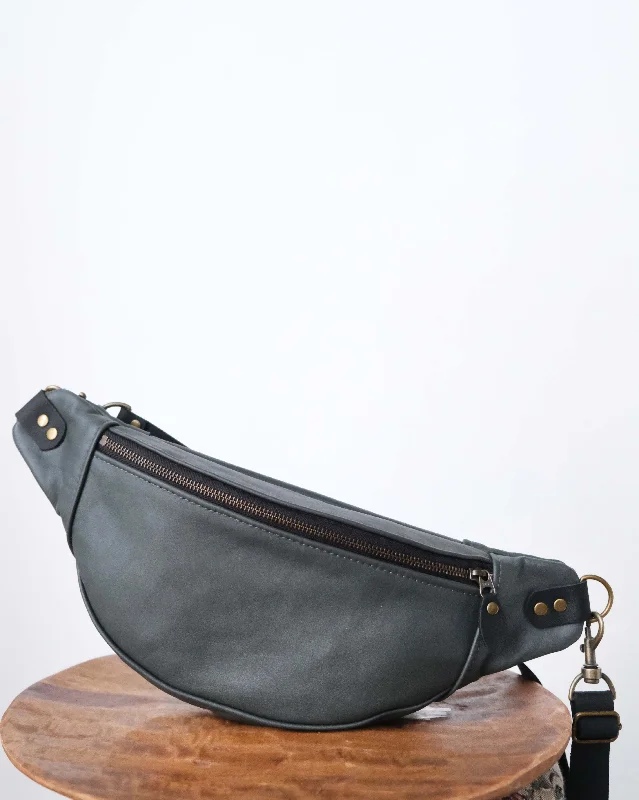 Oversized tote crossbody bags carrying all your essentials -Tabitha Bag: Grey with Exterior Back Pocket