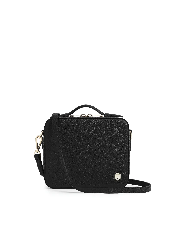 Soft leather crossbody bags aging beautifully over time -Buckingham - Black Leather