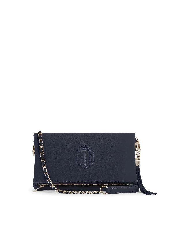 Lightweight mesh crossbody bags for summer outdoor activities -Finsbury Clutch - Navy