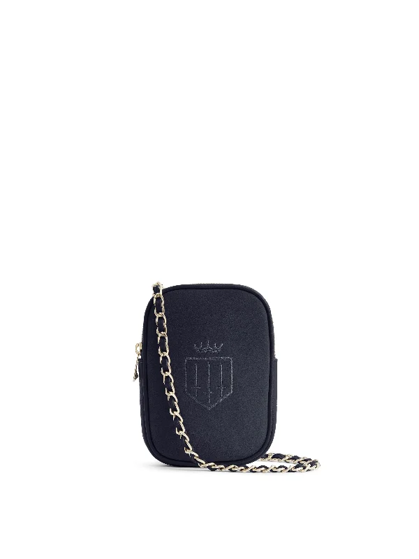 Sleek cobalt crossbody bags for striking blue accents -Mini Finsbury - Navy Suede