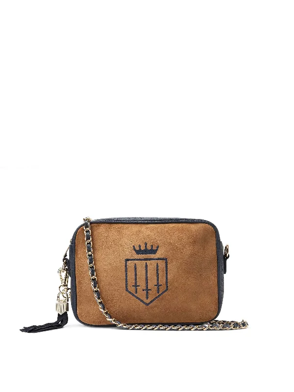 Adjustable strap crossbody bags blending comfort and style -Finsbury - Tan & Navy