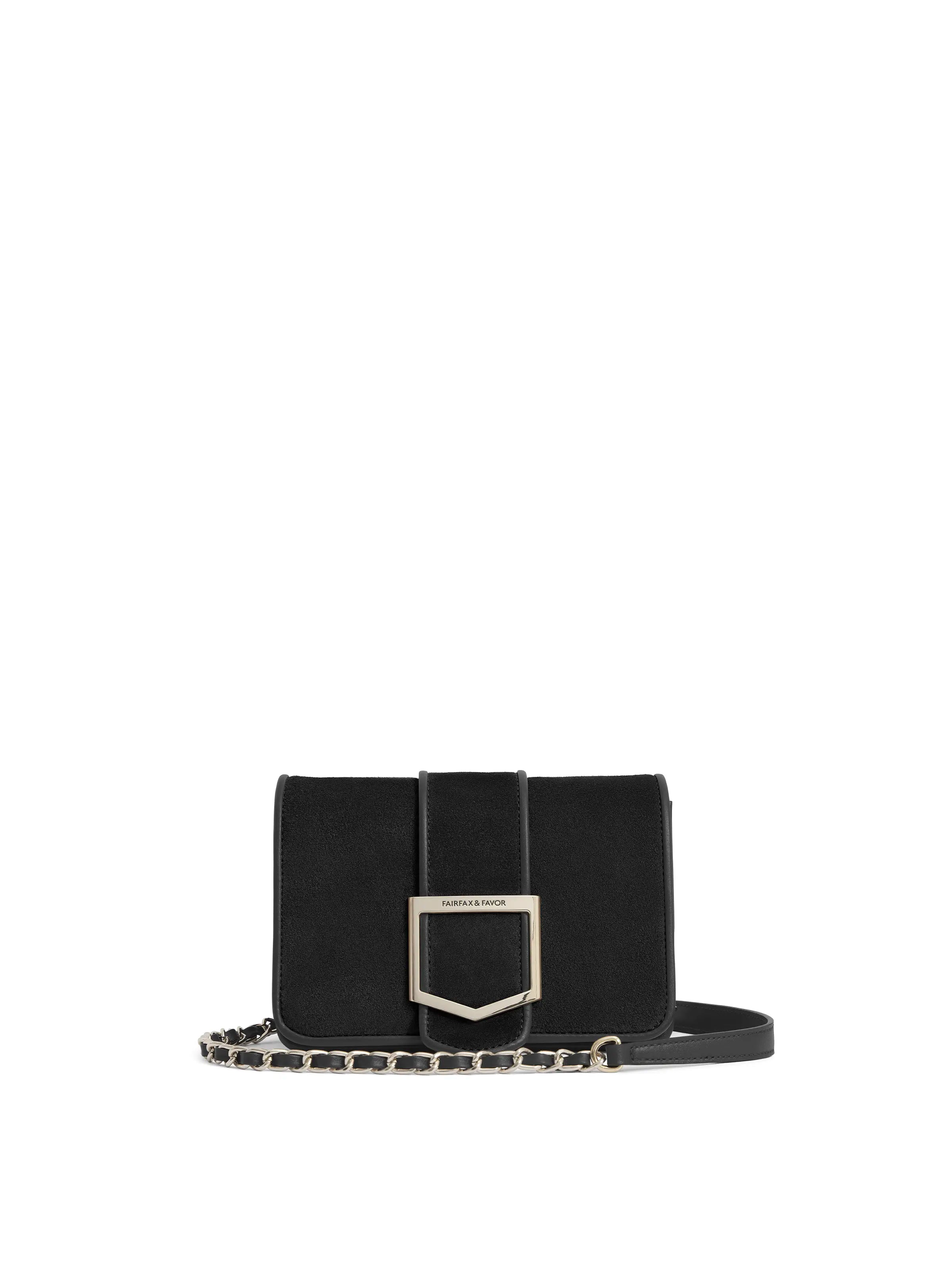 Soft leather crossbody bags aging beautifully over time -Mini Belmont - Black Suede