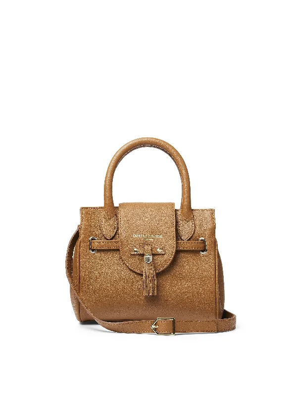 Soft lambskin crossbody bags for buttery luxury feel -Mini Windsor Handbag - Pebbled Tan Leather