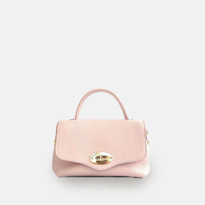 Recycled fabric crossbody bags for sustainable style seekers -The Rachel Pale Pink Leather Bag