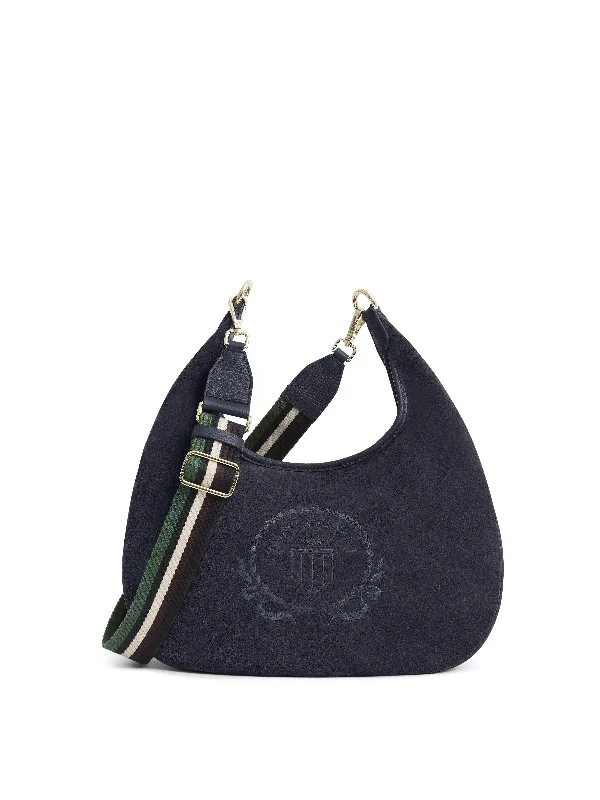 Fringe-trimmed suede crossbody bags with western flair daily -Richmond Hobo Bag - Navy