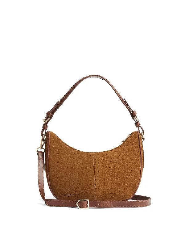 Adjustable belt crossbody bags worn around the waist -Tetbury Crescent Bag - Tan