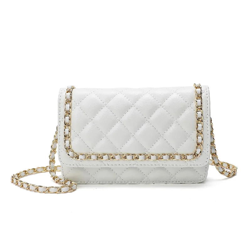 Structured boxy crossbody bags with modern geometric appeal -Tiffany & Fred Quilted Sheepskin Leather Crossbody