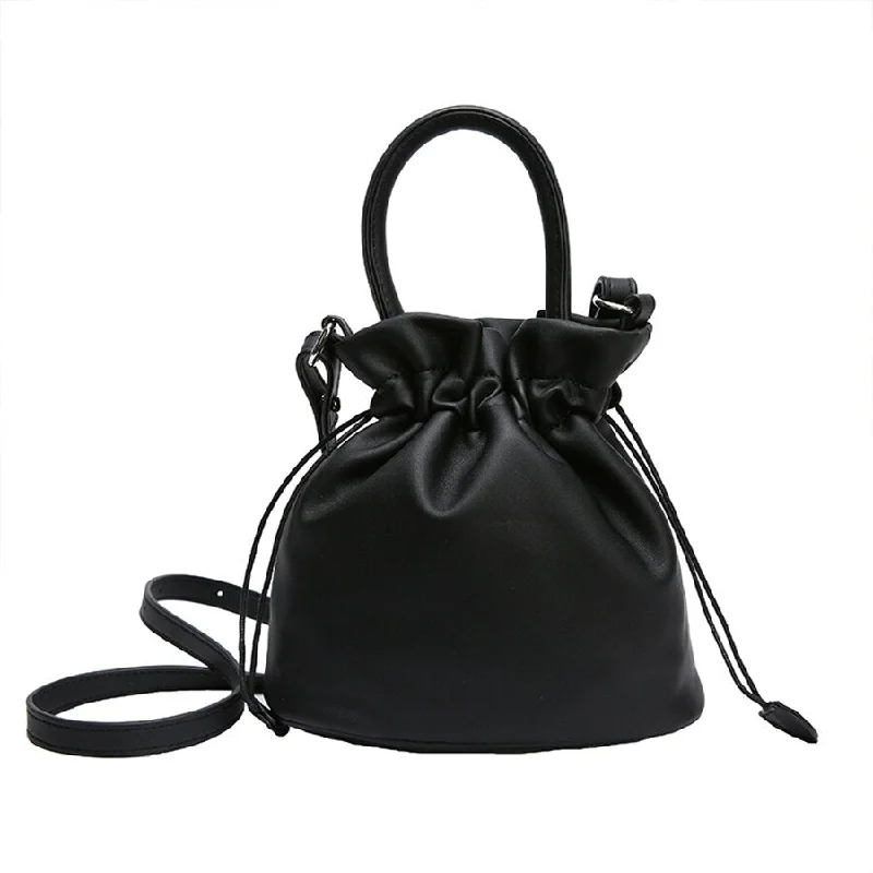 Waterproof vinyl crossbody bags perfect for poolside lounging -Trendy Mini Drawstring Bucket Bag