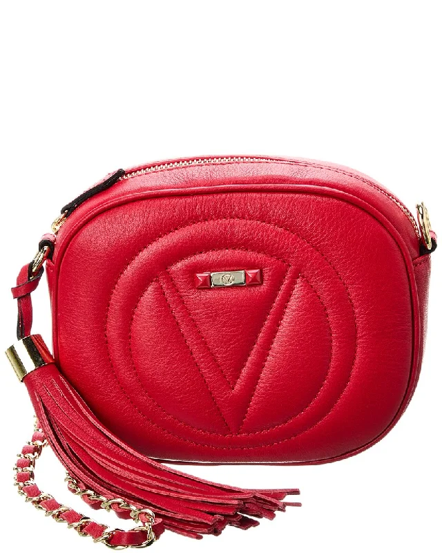 Eco-leather crossbody bags mimicking real hide sustainably -Valentino by Mario Valentino Nina Signature Leather Crossbody