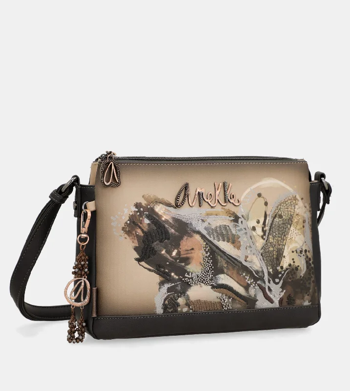 Textured snakeskin crossbody bags with exotic faux appeal -Wings crossbody bag