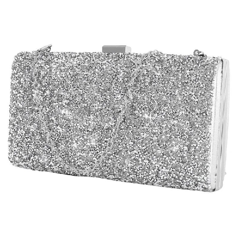 Premium calfskin crossbody bags for timeless luxury wear -Women Evening Clutch bag Women Diamond Rhinestone Clutch Crystal Day